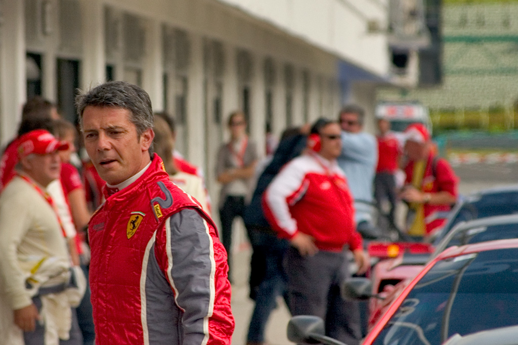 Racing driver at Hungaroring's pit