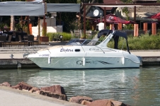 Electric yacht at Révfülöp pier