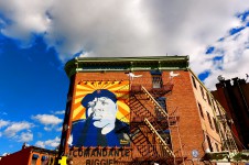 The Notorious B.I.G.'s mural, Fulton St, Brooklyn